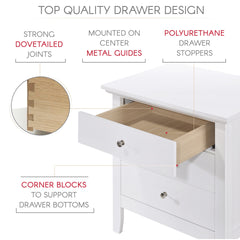 Elegant White Casual Nightstand