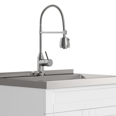 Hennessy - Deluxe 28" Laundry Cabinet with Faucet and Stainless Steel Sink - White