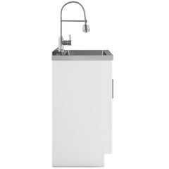Hennessy - Deluxe 28" Laundry Cabinet with Faucet and Stainless Steel Sink - White
