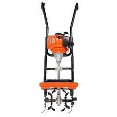 Tiller Cultivator, 31CC 4-Stroke Garden Cultivator, Tiller with 4 Steel Adjustable Front Tines for Lawn, Garden and Field Cultivation