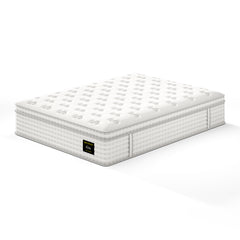14'' Hybrid Mattress - Queen, Memory Foam & Pocket Springs for Pressure Relief, Fiberglass Free Ergonomic Home White