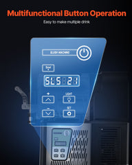 Commercial Slushy Machine, 3L Single Bowl Slush Drink Maker, 330W Frozen Drink Machine with Temperature Preservation, Stainless Steel Home Slush Frozen Drink Machine Automatic Clean, Black