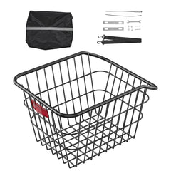 Rear Bike Basket Metal Wire Bicycle Basket Reflective Tail Light Cover