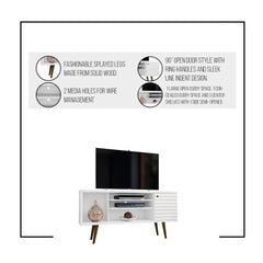 TV Stand in Rustic Brown and White