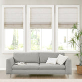 Linen Blend Light Filtering Cordless Roman Shade Natural 31x64"