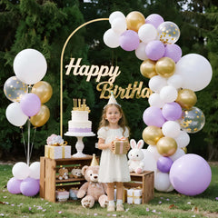 Arch Backdrop Stand, 6.6 x 3.3 ft, Stable Structure, Easy Assembly, 1 Piece Gold Metal Arch Backdrop Stand for Wedding, Birthday Party, Graduation, Holiday Celebration, and Ceremony Decoration