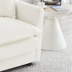 2 Seater Loveseat and Chair Set, 2 Piece Sofa & Chair Set, Loveseat and Accent Chair , 2-Piece Upholstered Chenille Sofa Living Room Couch Furniture(1+2 Seat ) ,White Chenille