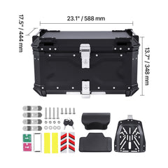 65L Motorcycle Top Case Universal Motorbike Tail Box with Leather Lining