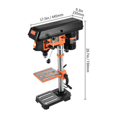 10'' 5-Speed Benchtop Drill Press Cast Iron Drill Press 3.2A 610-2800RPM