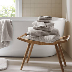 6-Piece 100% Cotton Quick Dry Diagonal Ribbed 6pcs Towel Set, Grey