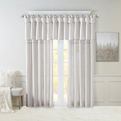 Twist Tab Lined Window Curtain Panel Silver 50x84"