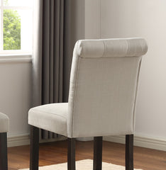 Leviton Solid Wood Tufted Asons Counter Height Stool, Set of 2, Tan