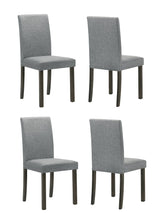 4pc Set Contemporary Style Upholstered Dining Chairs Gray Fabric Dining Room Wooden Furniture
