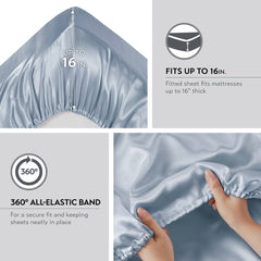 6 PCS King Luxury Sheet Set Blue