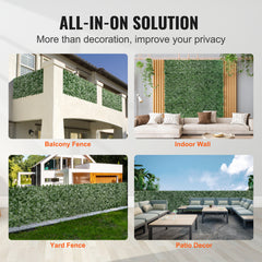 39"x198" Artificial Faux Ivy Leaf Privacy Fence Screen with Mesh Cloth Backing