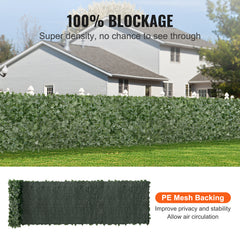 39"x198" Artificial Faux Ivy Leaf Privacy Fence Screen with Mesh Cloth Backing