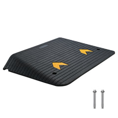 Rubber Threshold Ramp, 4" Rise Wheelchair Ramp Doorway, Recycled Rubber Power Curb Ramp Rated 33069 Lbs Load Capacity, Non-Slip Textured Surface Rubber Ramp for Wheelchair Car Scooter
