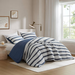 3-Piece King/Cal King Yarn-dyed striped comforter