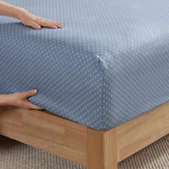 Floral Comforter Set with Bed Sheets Blue Queen
