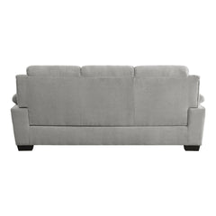 Plush Seating Comfortable Sofa 1pc Gray Textured Fabric Channel Tufting Solid Wood Frame Modern Living Room Furniture