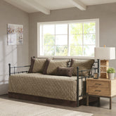 6 Piece Reversible Daybed Cover Set Brown Daybed