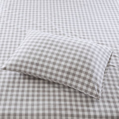 4 PCS King Printed Sheet Set Gray Herringbone Check