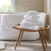 6-Piece 100% Cotton Quick Dry Diagonal Ribbed 6pcs Towel Set, White