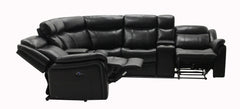 JUPITER BLACK LEATHER SECTIONAL