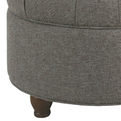 Fabric Upholstered Wooden Ottoman with Tufted Lift Off Lid Storage, Dark Gray