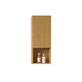 MITCH 35" Tall Bathroom Wall Mounted Cabinet, Narrow Storage Cabinet with Door and Shelves, Suitable for Small Spaces, Applicable to Bathroom, Living Rooms and Laundry, Corolla Oak Woodgrain Color