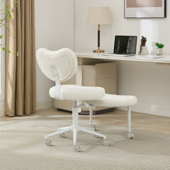 Meditation Chair Plus, Cross Legged Chair with Wheels, ADHD Chair, Criss Cross Desk Chair with Lumbar Support and Adjustable Stool, Flexible Design for Fidgety Sitters, Ivory