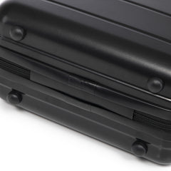 14"/20" 2 pcs/set in ABS Spinner Wheel Luggage, with Combination Lock,14" Cosmetic Case (Black)
