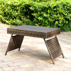 Portable Folding Wicker Table, brown