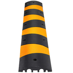 2pcs 6 Feet Rubber Driveway Modular Heavy Duty Speed 72.4 x 12 x 2.4 Inch Cable Protector Ramp for Garage Gravel Roads Asphalt Concrete, 2Pack-6Ft-Speed Bump