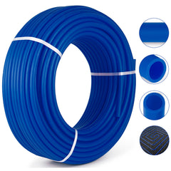 3/4" PEX Tubing 500Ft Non-Barrier PEX Pipe Blue Pex-b Tube Coil for Hot and Cold Water Plumbing Open Loop Radiant Floor Heating System PEX Tubing (3/4" Non-Barrier, 500Ft/Blue)