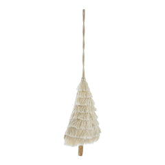4.3x7.5" Fringes Embellished Tree Shape Ornament, Hanging Home Decor Accents for Christmas Tree, Holiday Display, Set of 6