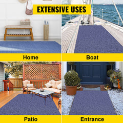Deep Blue Marine Carpet 6 ft x 13.1 ft Marine Carpeting Marine Grade Carpet for Boats with Waterproof Back Outdoor Rug for Patio Porch Deck Garage Outdoor Area Rug Runner Non-Slide Porch Rug