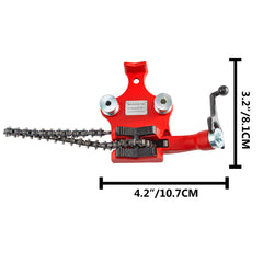 Screw Bench Chain Vise 1/8 to 5-Inch Pipe Capacity, Heavy Duty Bench Chain Pipe Vise with Crank Handle, Neoprene-Coated Jaw, Cast Iron Material Ideal for a Variety of Pipes