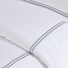 King/Cal King 100% Cotton Sateen Embroidered Comforter Set