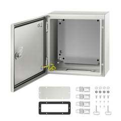 NEMA Steel Enclosure, 12 x 12 x 6'' NEMA 4X Steel Electrical Box, IP66 Waterproof & Dustproof, Outdoor/Indoor Electrical Junction Box, with Mounting Plate