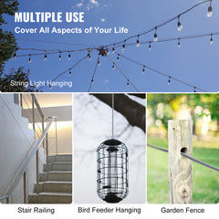 Stainless Steel Cable 3/16"x 1000ft, T316 Marine Grade Deck Cable Railing, 1x19 Strands Construction Braided Aircraft Cable for Deck Rail String Lights Hanging Porch Fence DIY Baluster