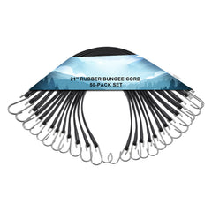 50 Pcs Flat Bungee Cord Set 19.8 mm Heavy Duty Bungee Straps with S-Hook