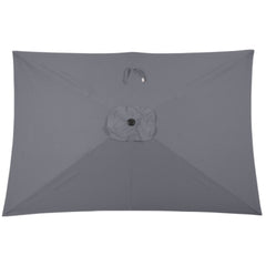 6.5 x 10 ft Gray Rectangular Patio Umbrella with Crank, Tilt, Polyester UV-Resistant Canopy for Pool, Backyard & Patio (Without base)
