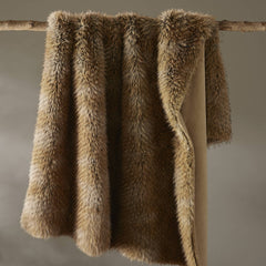 1-Piece 60x80" Faux Fur Throw Blanket,Bobcat