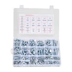 566 Pcs Bolts Nuts Assortment Kit Imperial Alloy Steel for Furniture