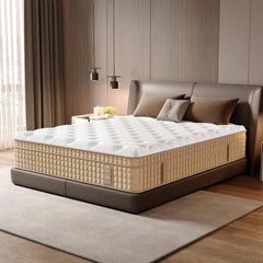 Queen Mattress 14 Inch, 7-Zone Contouring Bed in a Box,Firm Hotel Collection Hybrid Mattresses with Extra Lumbar & Shoulder Support