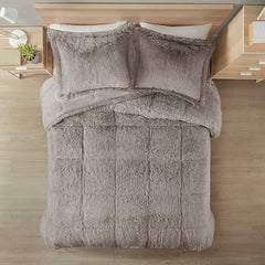 King/Cal King Shaggy Long Fur Comforter Mini Set