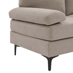 Polyester Blend Upholstered U-Shape Sectional with Metal Legs