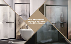 44-48" W × 72" H Tempered Glass with Explosion Proof Film, Aluminum Frame Double Sliding Shower Door, "1/4 (6 mm), Stainless Steel handle, Matte Black