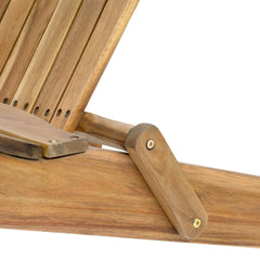 Folding Adirondack Chair Outdoor Wooden Accent Furniture Fire Pit Lounge Chairs,Foldable Design for Patio & Garden Relaxation with Slatted Back & Wide Armrests- Teak Finis